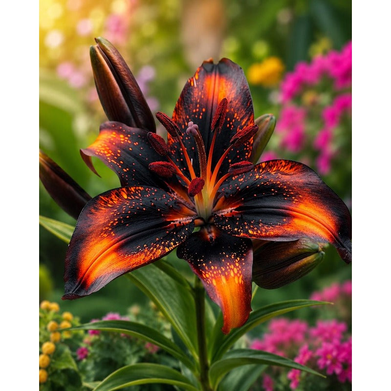 100pcs Burning Ambers Lily Seeds Red Black Orange Flower for Garden Planting
