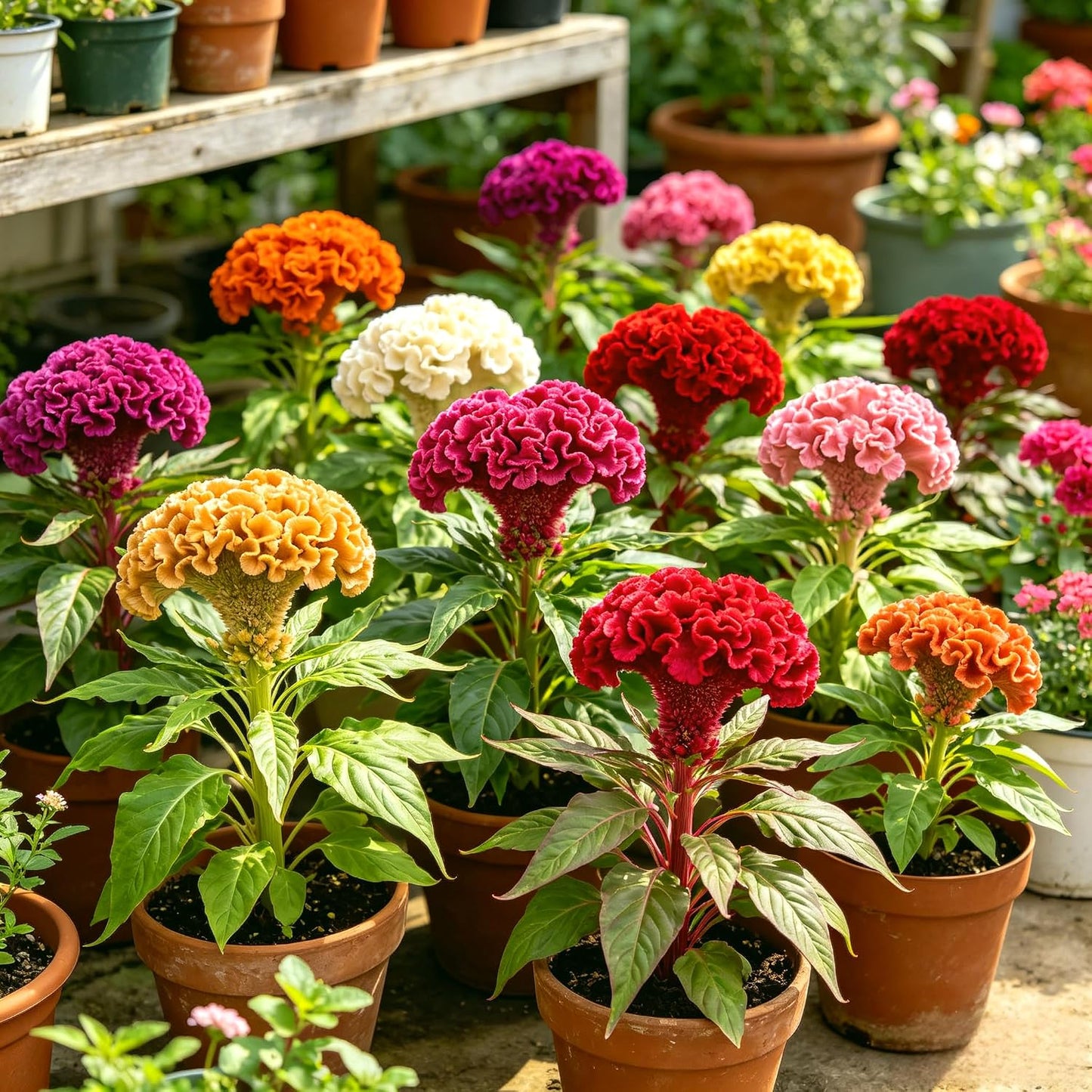 200Pcs Mixed Celosia Seeds for Planting, Crested Velvety Fan-Shaped Blooms Heat-Loving Annual, Non-GMO for Home Garden Borders and Containers