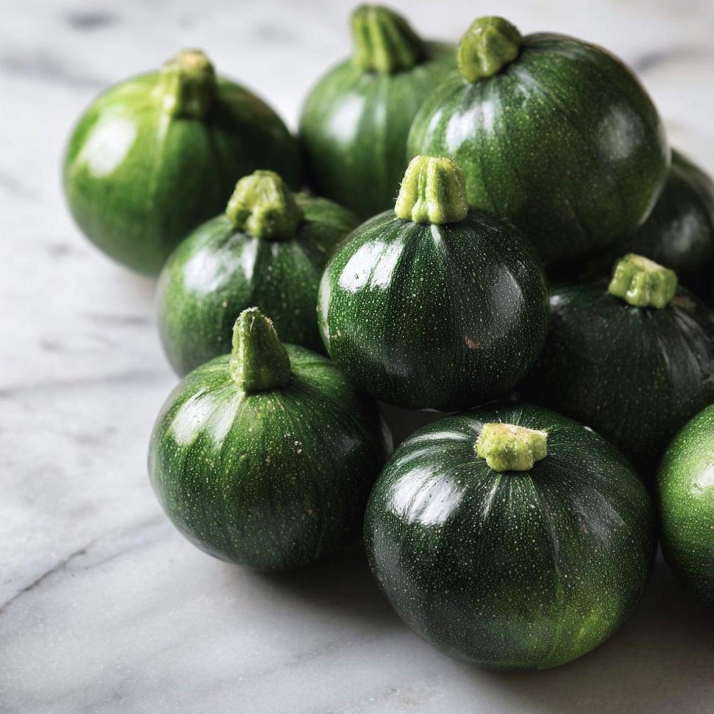 Round Zucchini 50Seeds | Heirloom Compact Summer Squash for Gardens & Cooking