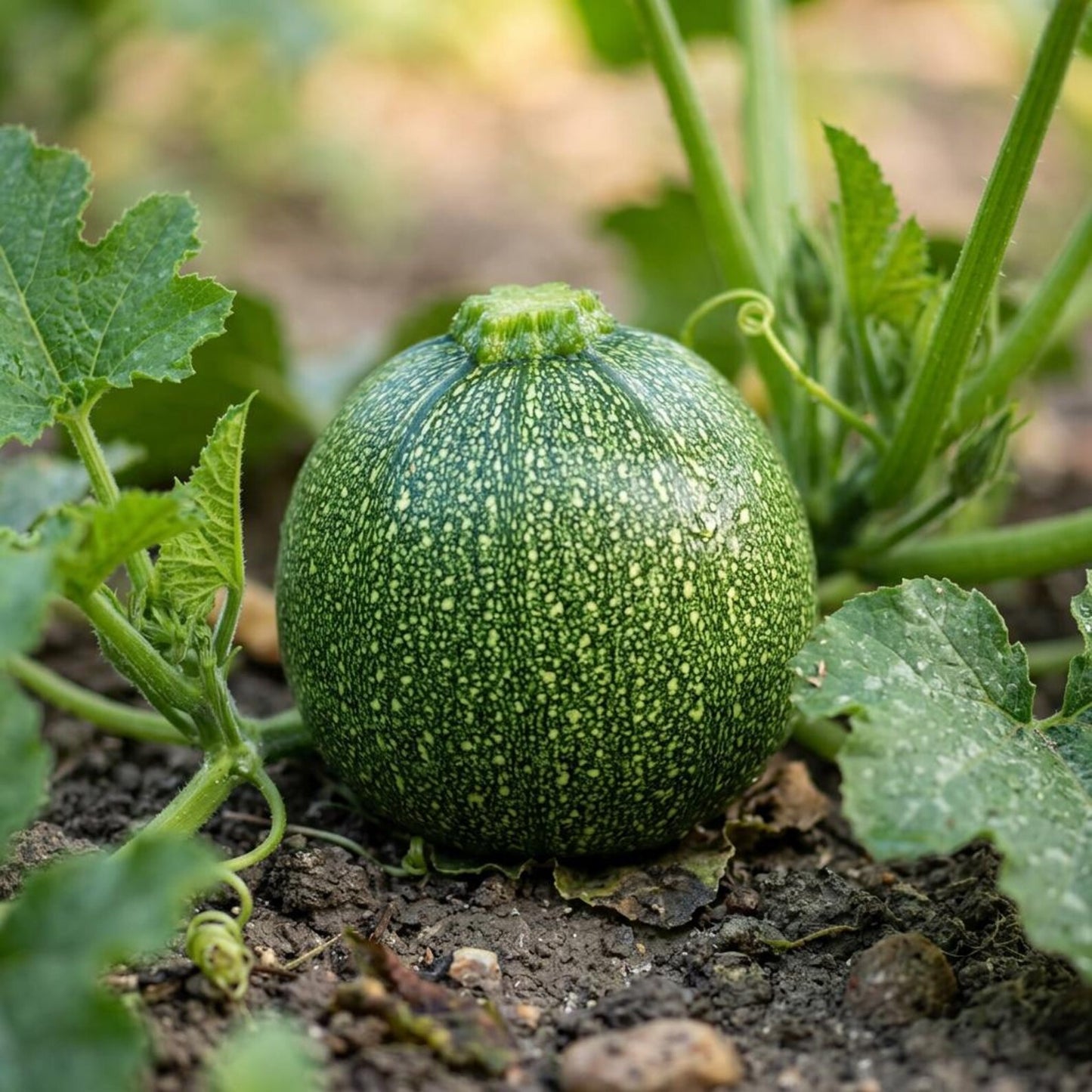50 Round Zucchini Seeds – Non-GMO Heirloom Globe Summer Squash Seeds for Home Vegetable Gardens