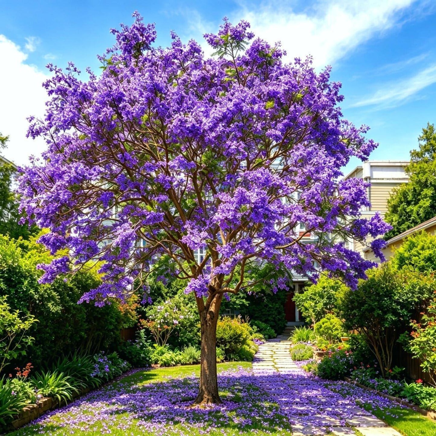 49Pcs Jacaranda Tree Seeds Purple Flowering Ornamental Tree for Landscaping