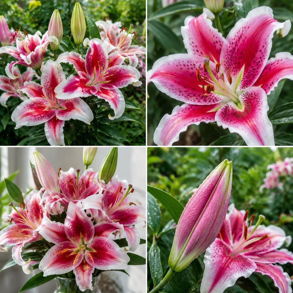100pcs Pink Oriental Lily seeds for Planting, Fragrant Flower for Garden and Patio