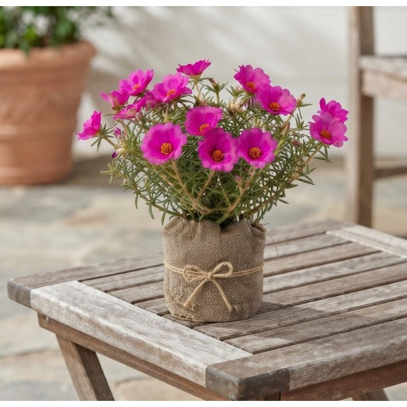 1000pcs Pink Purple Moss Rose seeds  Sun Loving Flowering Ground Cover