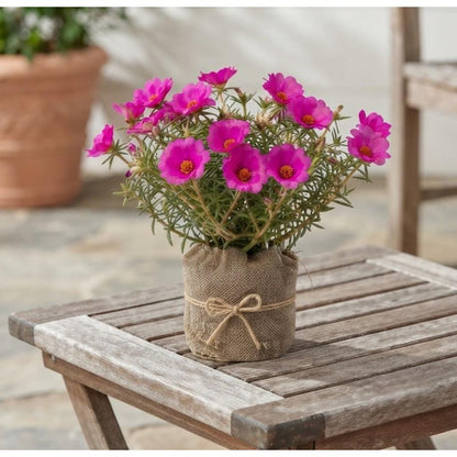 1000pcs Pink Purple Moss Rose seeds  Sun Loving Flowering Ground Cover