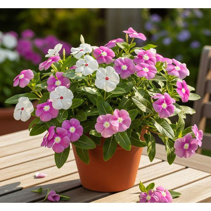 100 Madagascar Periwinkle Seeds Non GMO Perennial Garden Flower Seed Pack