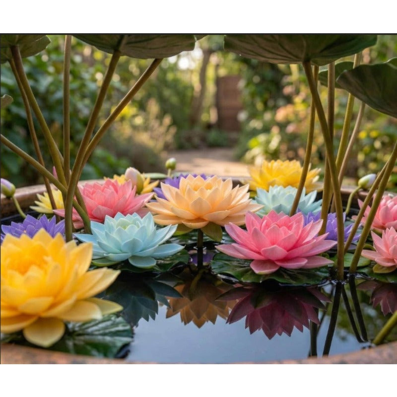 12pcs With Lotus Seeds, Quick Growing Floating Leaf Plants for Patio Ponds
