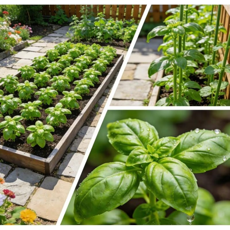 500pcs Large Leaf Basil seeds-  Heirloom  easy to planting