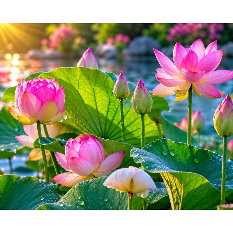 10Pcs Bowl Lotus Flower Seeds for Planting  Water Lily Pond Garden Bonsai Aquatic Plants Indoor Outdoor Water Feature Decor Easy Grow