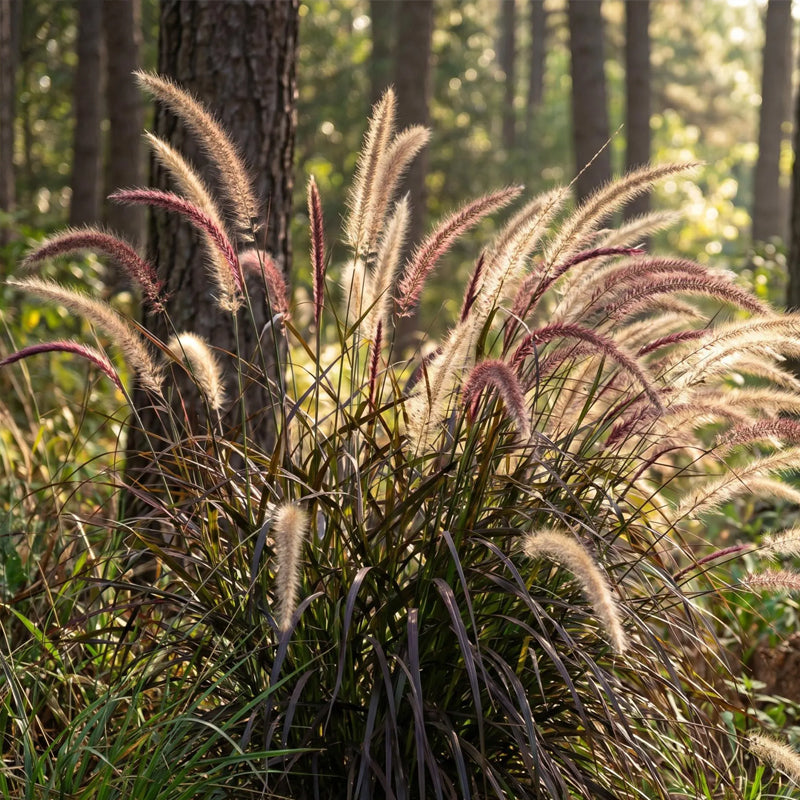 100 Seeds  Purple Fountain Grass Seeds  – Deep Burgundy Ornamental Grass for Gardens, Borders & Containers