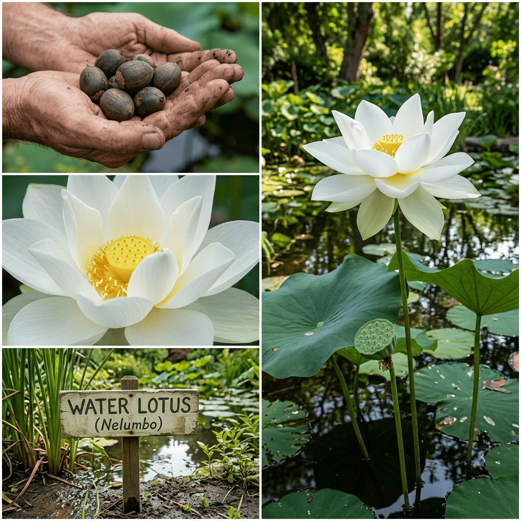 12pcs Pure White Water Lotus Seeds, for Planting, Elegant Pristine White Aquatic Blooms for Peaceful Water Features