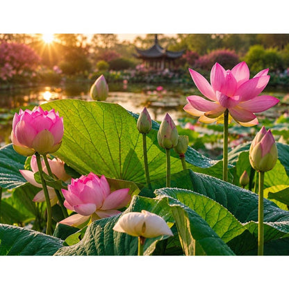 10Pcs Bowl Lotus Flower Seeds for Planting  Water Lily Pond Garden Bonsai Aquatic Plants Indoor Outdoor Water Feature Decor Easy Grow