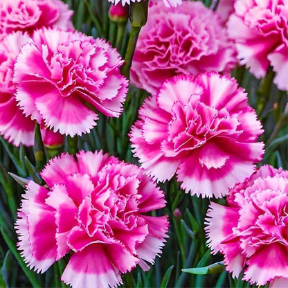 200pcs Carnation Seeds - Fragrant Clove Pinks, Heirloom Mix with 8 Colors, Long Stem Cut Flowers for Bouquets, Continuous Bloom, Attracts Hummingbirds, Non-GMO