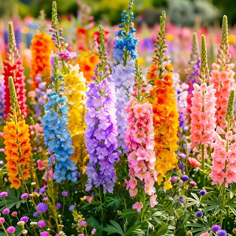 200 Premium Mix Larkspur Delphinium Seeds for Planting - Non-GMO Heirloom Wildflowers Delphinium Seeds