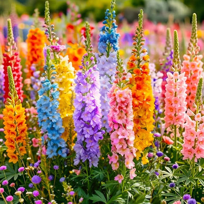 200 Premium Mix Larkspur Delphinium Seeds for Planting - Non-GMO Heirloom Wildflowers Delphinium Seeds