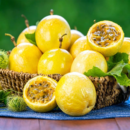 100Pcs Yellow Passion Fruit Seeds for Planting - Non-GMO Heirloom Plant Seeds Garden Outdoor - Sweet & Juicy Home Gardening Tropical Fruit