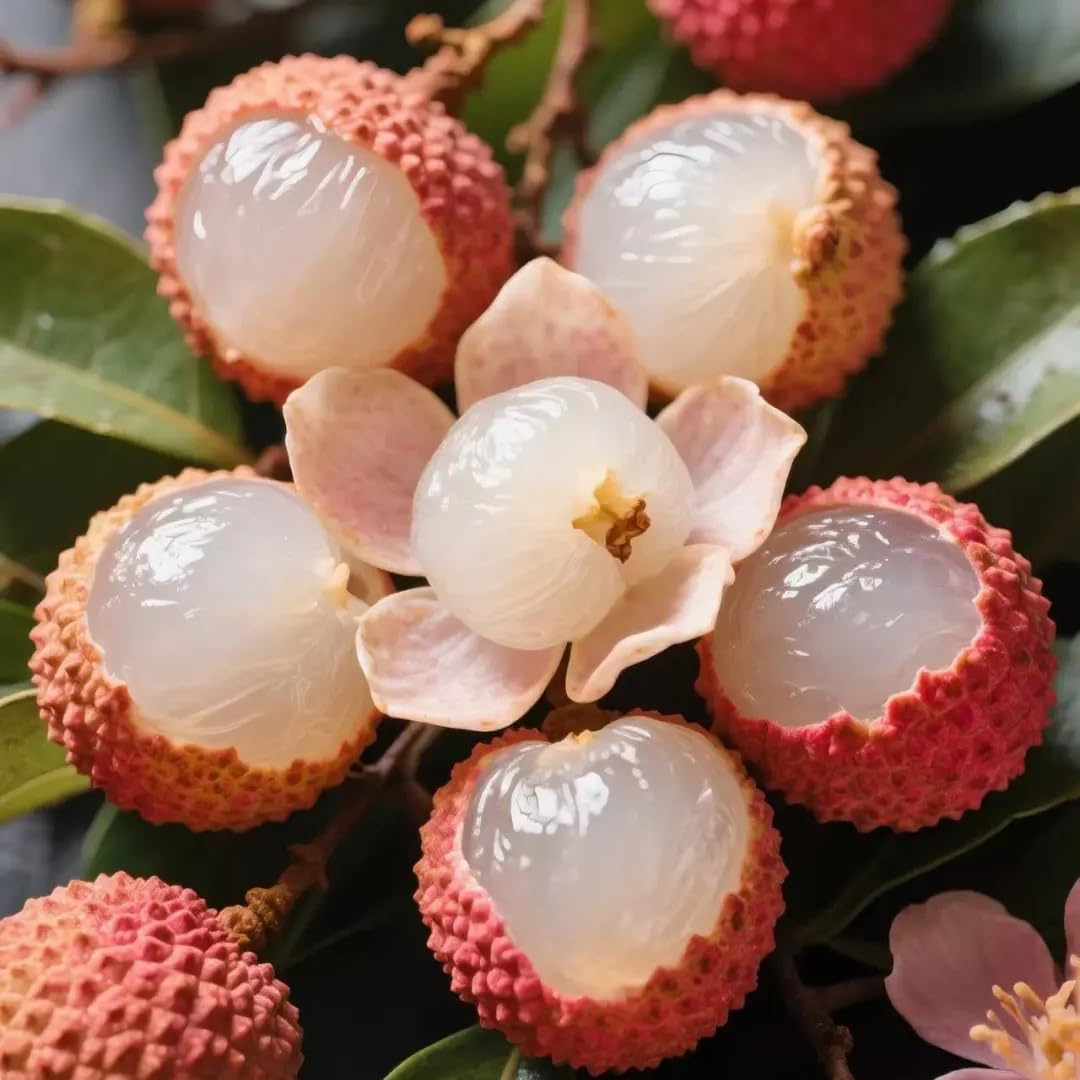 10Pcs Lychee Fruit Seeds for Planting, Perennial Litchi Seed, Sweet Fruit, Non-GMO Heirloom Litchi Seed for Home Gardening