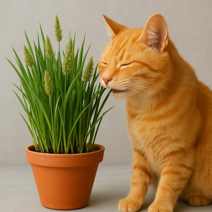 99Pcs Cat Grass Seeds Suitable for planting form neat dense foliage clusters ideal for indoor desktop placement, pet corner arrangement and household green layout