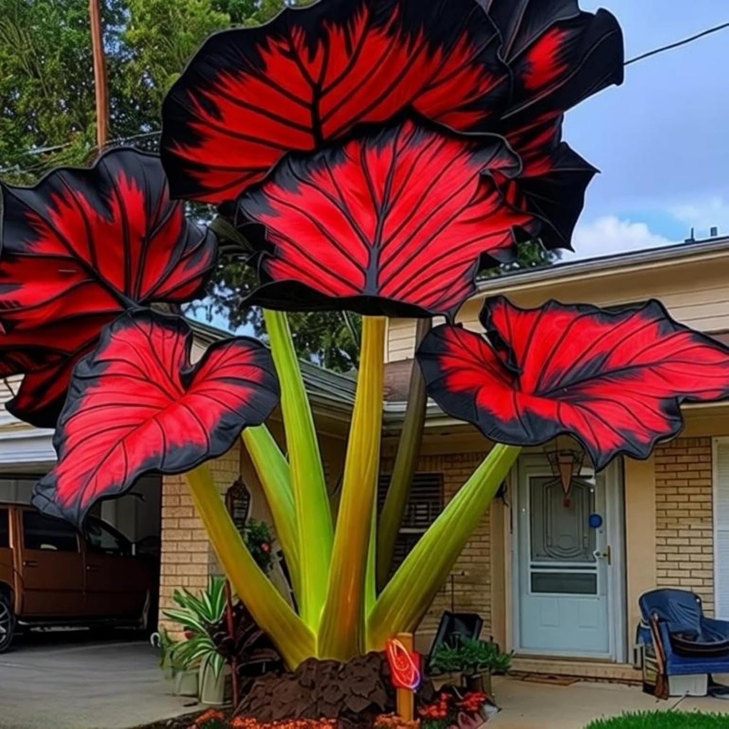 100pcs Elephant Ear seeds Oversized Foliage-Alocasia for Outdoor Sunny Patio-Heat Tolerant-Decor Natural Sunset Shades