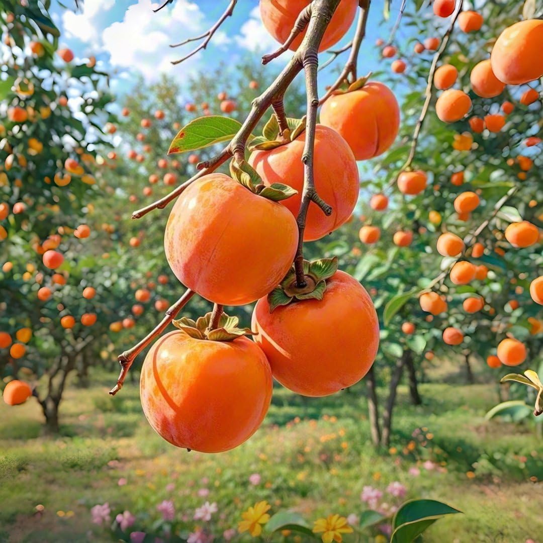 50Pcs Persimmon Seeds Slow-Growing & Long-Lived, High Germination for Garden & Yard Decoration