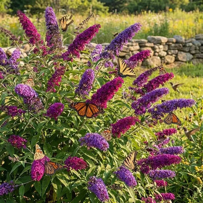 300 Butterfly Bush Seeds - Fragrant Mixed Flower Seeds for Planting - Attracts Pollinators, Butterflies, and Hummingbirds - Perennial Summer Seeds for Home Garden Landscape