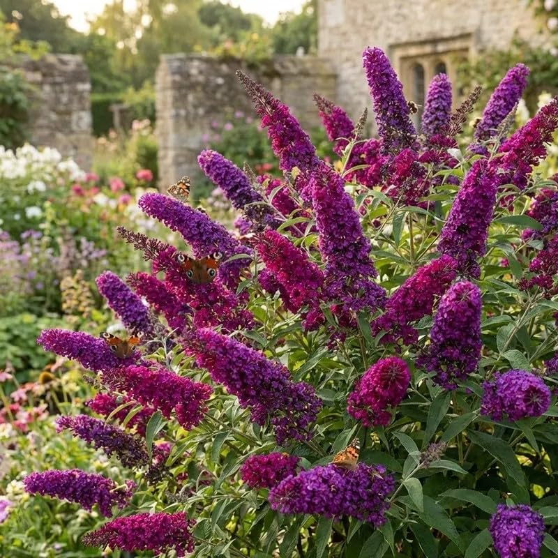 300 Butterfly Bush Seeds - Fragrant Mixed Flower Seeds for Planting - Attracts Pollinators, Butterflies, and Hummingbirds - Perennial Summer Seeds for Home Garden Landscape