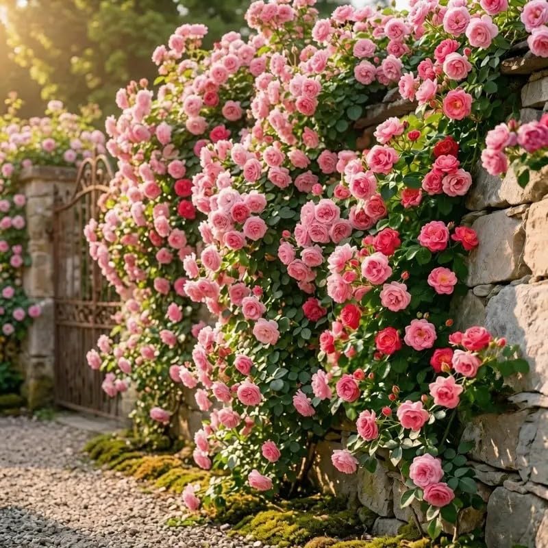 150pcs Mixed Climbing Rose Seeds, Fragrant Perennial Flowering Vine Seeds for Planting, Hardy Climbing Roses for Trellis, Fences, and Arbors, Beautiful Home Garden Floral Decor