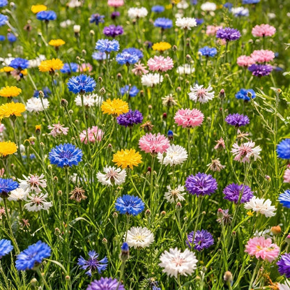 500pcs Cornflower Seeds for Planting Heirloom Non-GMO Bachelor's Button, Vibrant Wildflower Pollinator-Friendly Garden Flower for Beds, Borders & Meadow Landscaping