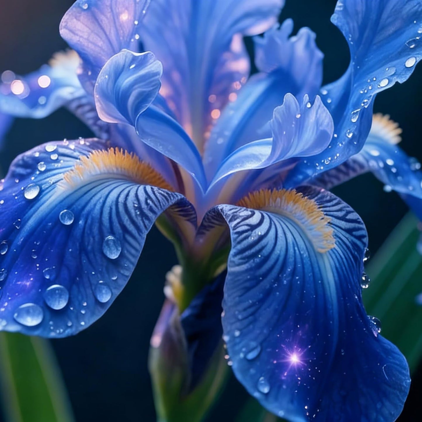 100pcs Iris Seeds for Planting, Perennial Midnight Iris Flower Seeds, Non-GMO Heirloom Beauty Blooming Hummingbirds Open Pollinated Flowers for Home Garden Outdoors