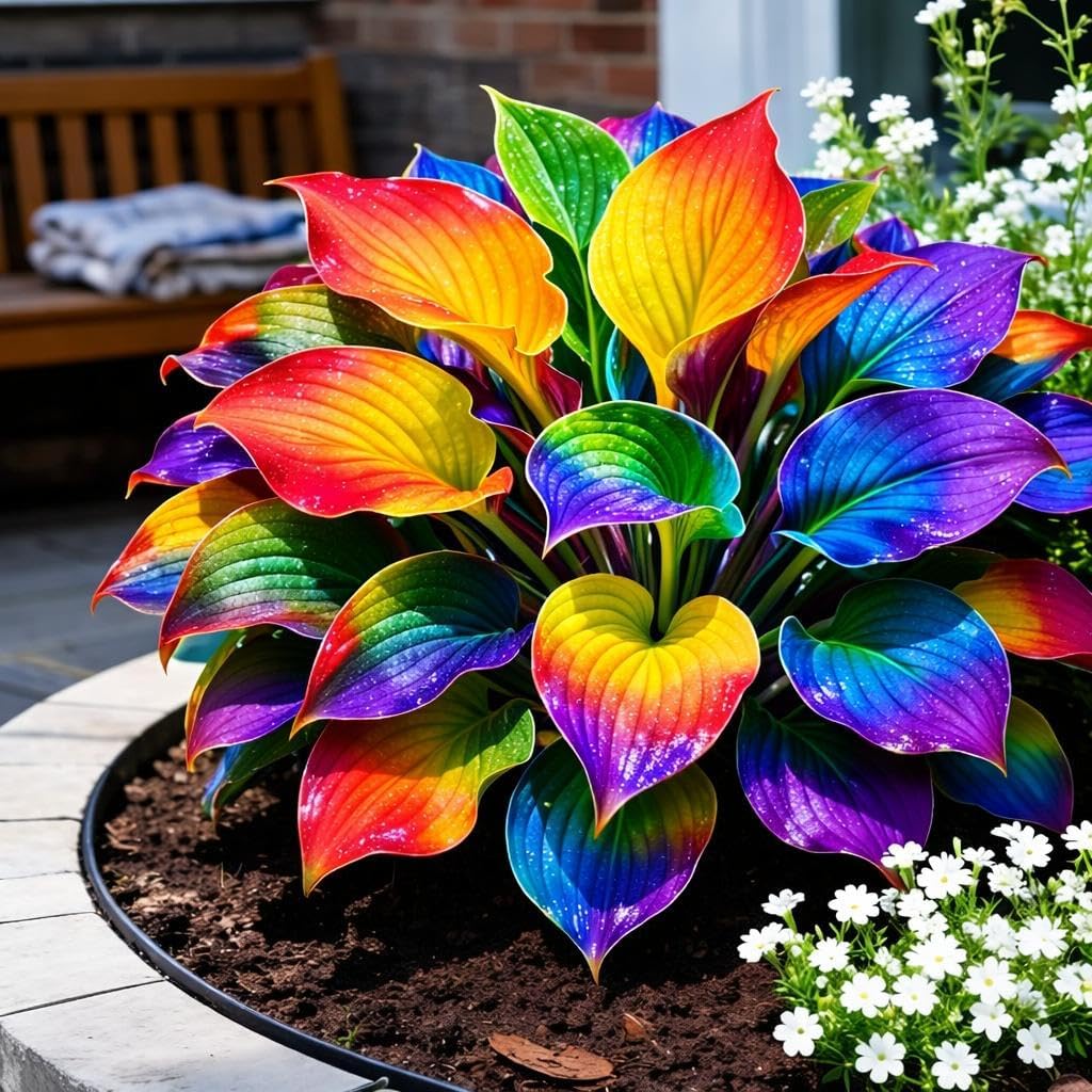 100pcs Hosta Seeds - Premium Plantain Lily Perennial Seeds for Shady Garden Landscapes,  Ornamental Variegated Foliage Flower Seeds for Planting Outdoors