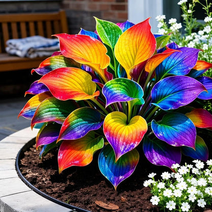 100pcs Hosta Seeds - Premium Plantain Lily Perennial Seeds for Shady Garden Landscapes,  Ornamental Variegated Foliage Flower Seeds for Planting Outdoors