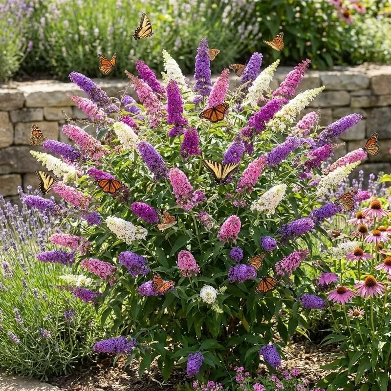 300 Butterfly Bush Seeds - Fragrant Mixed Flower Seeds for Planting - Attracts Pollinators, Butterflies, and Hummingbirds - Perennial Summer Seeds for Home Garden Landscape