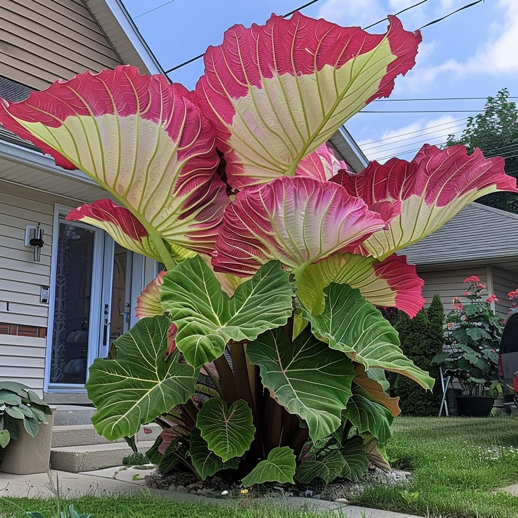 100pcs Elephant Ear Seeds Friendly for new gardeners grow into full balanced towering clump form with steady seasonal foliage renewal features