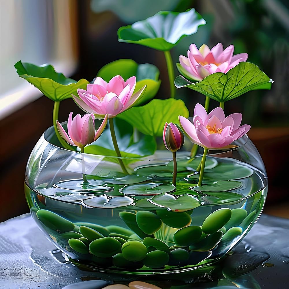12pcs Mix Bonsai Lotus Seeds for Planting in Water Bowl Lotus Seed Water Lilys Flower Plant for Ponds and Gardens