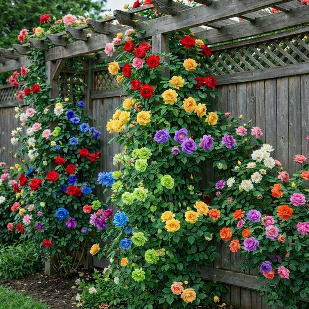 150pcs Mixed Climbing Rose Seeds, Fragrant Perennial Flowering Vine Seeds for Planting, Hardy Climbing Roses for Trellis, Fences, and Arbors, Beautiful Home Garden Floral Decor