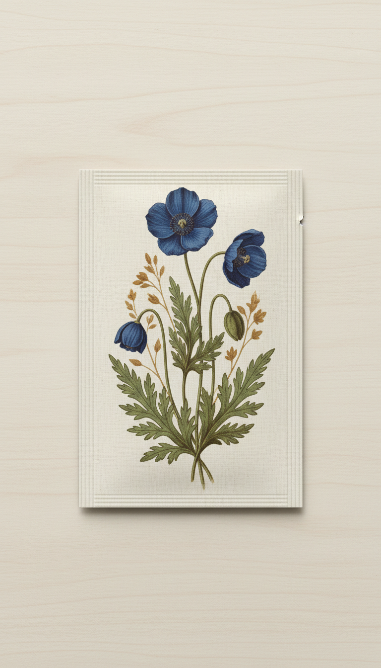 Blue Himalayan poppy rare seed packet