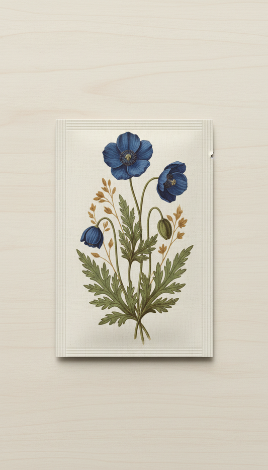 Blue Himalayan poppy rare seed packet