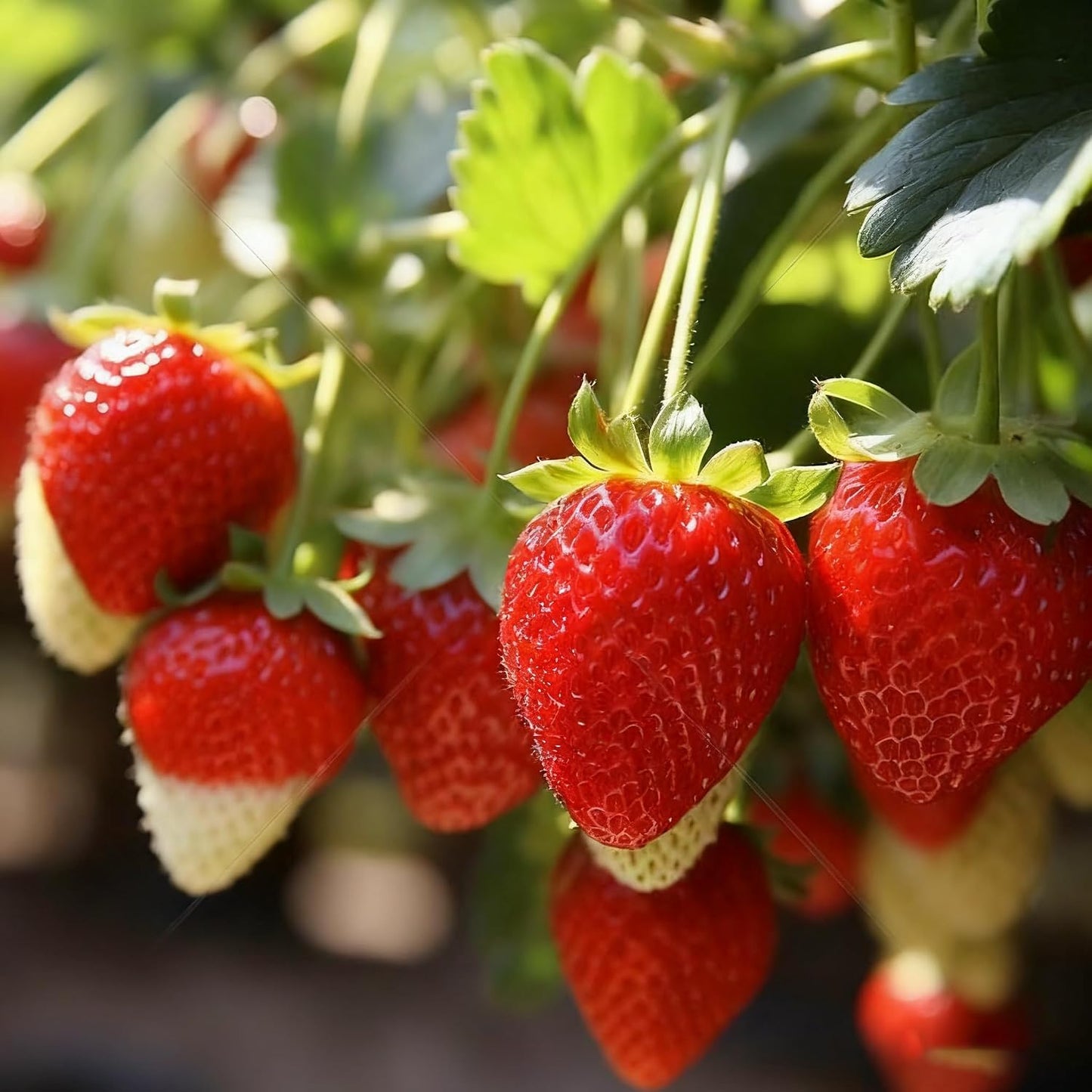 300Pcs Red Giant Strawberry Seeds, Heirloom Non-GMO Fresh Fruit Seed for Home Garden
