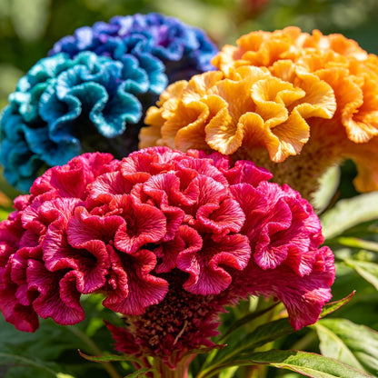 200Pcs Mixed Celosia Seeds for Planting, Crested Velvety Fan-Shaped Blooms Heat-Loving Annual, Non-GMO for Home Garden Borders and Containers
