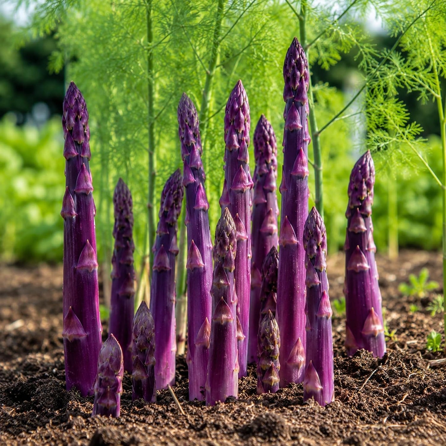 100pcs Purple Passion Asparagus Sweet Purple Asparagus Variety, Cold Hardy, High Yield Perennial