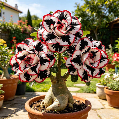 25pcs Fast Growing Ruffled Petal Flowers with Desert Rose Seeds for Garden Planting