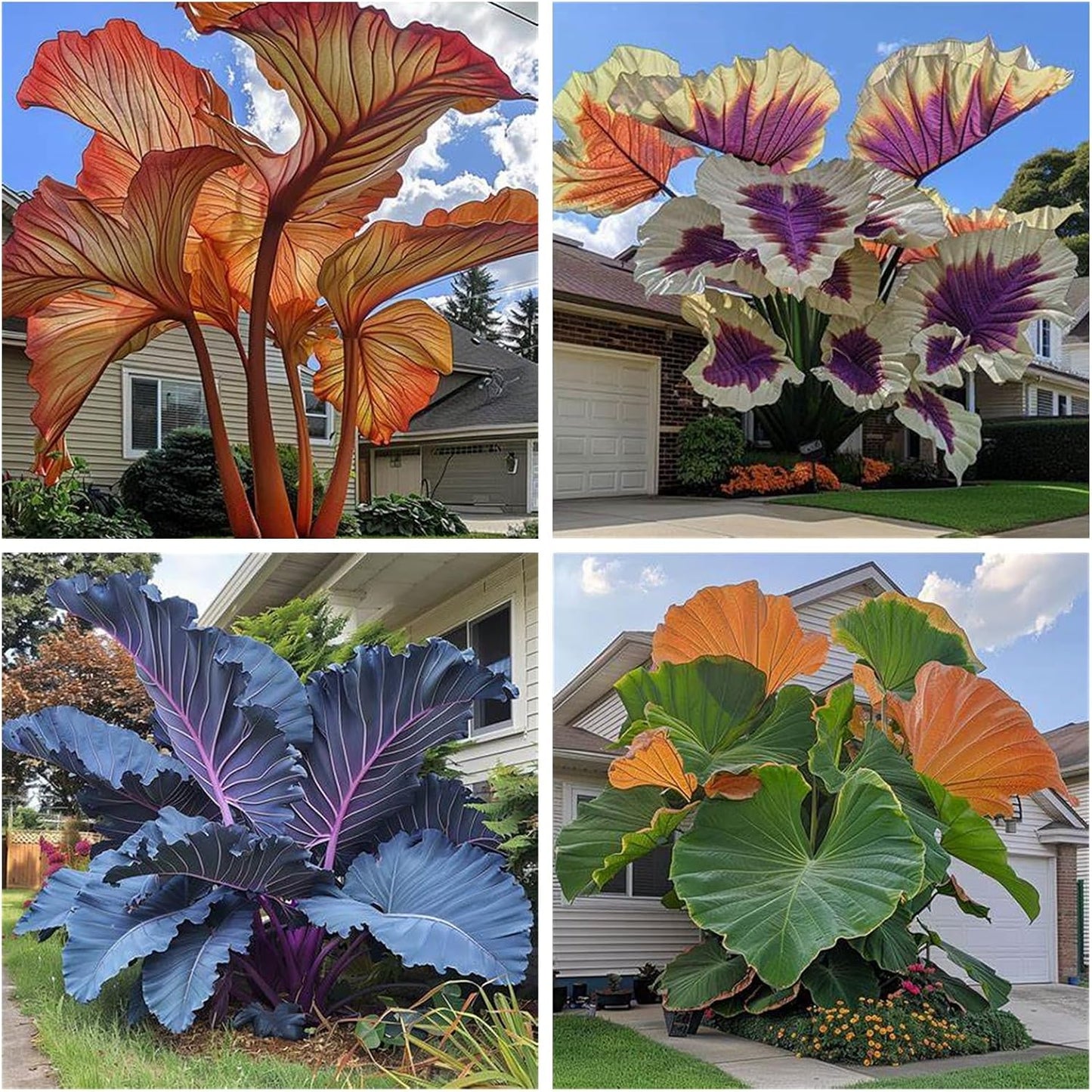 99Pcs Mix Elephant Ear Seeds great for low effort long term landscape planting and garden foliage greening
