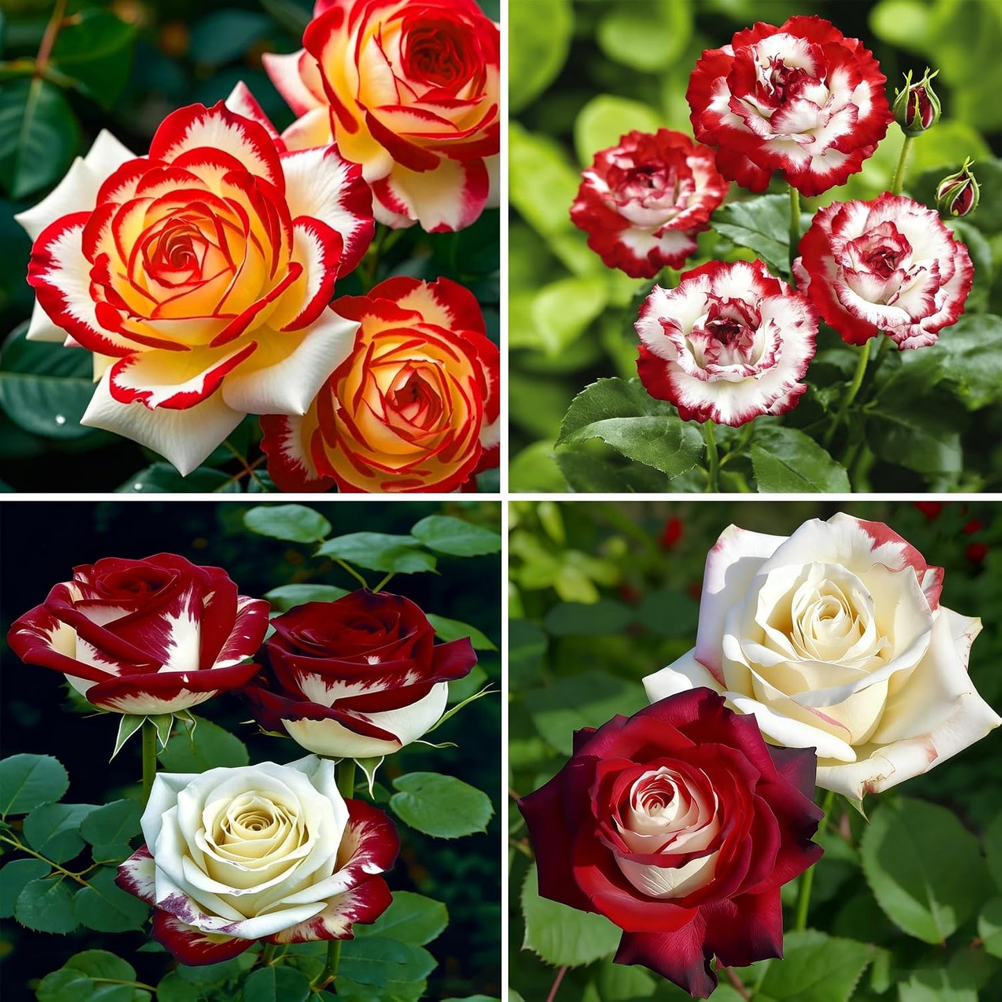 150pcs Red White Rose Color Rose Seeds for Planting, Non-GMO Ground Cover Flower Seeds, Heirloom Garden Flowers in Outdoors