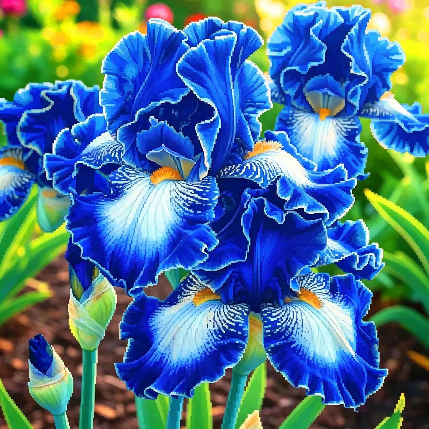 100pcs Iris Seeds for Planting, Perennial Midnight Iris Flower Seeds, Non-GMO Heirloom Beauty Blooming Hummingbirds Open Pollinated Flowers for Home Garden Outdoors