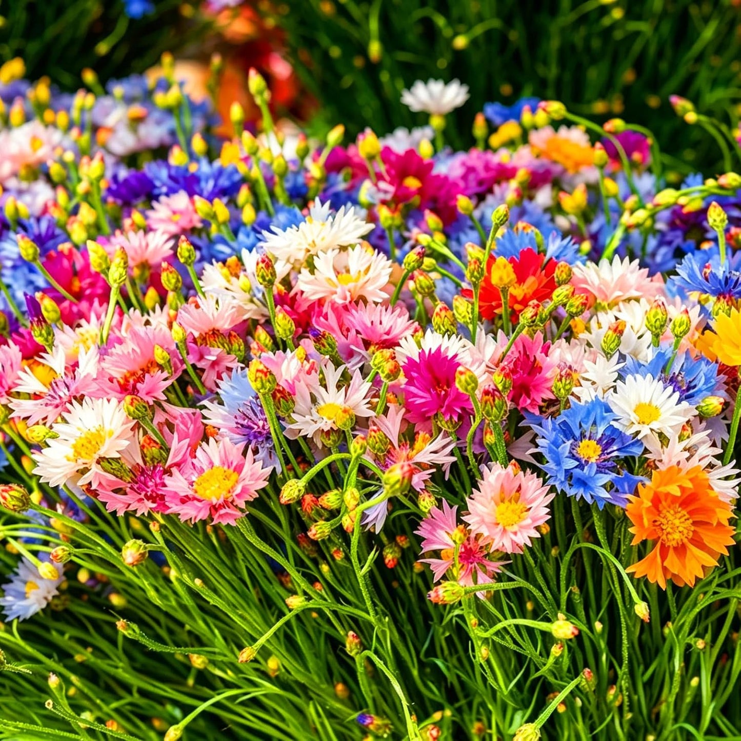 Mix Cornflower Seeds for Planting, 500 Perennial Pink Bachelor Button Cornflower Flower Seeds Cut Flowers Plants, Non-GMO Heirloom Open Pollinated Wildflower for Home Garden Outdoors