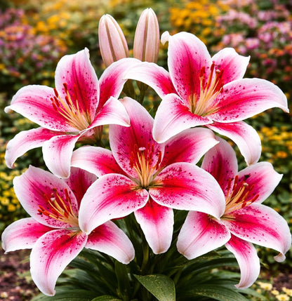 100pcs Lily seeds for Planting – Fragrant Pink & White Oriental Lily Flowers – Hardy Perennial Summer Blooms – Large Showy Garden