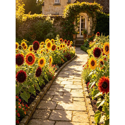 100pcs Mixed Color Ornamental Sunflower Seeds-Multi Chocolate Yellow Burgundy Bicolor Annual Flowers For Garden & Cut Flower