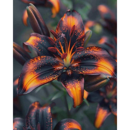 80Pcs Burning Embers Lily Seeds Red Black Orange