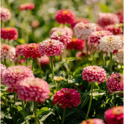 Strawberries and Cream Zinnia 174Pcs Seeds Easy-to-Grow