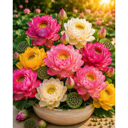 12Pcs Lotus Seeds Easy To Establish And Adaptable To Full Sun Versatile For All Water Garden Locations