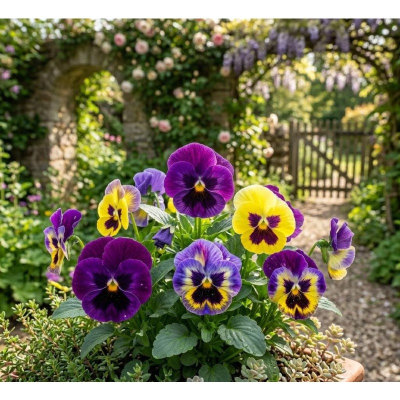 110pcs Giants Pansy Seeds, Mixed Color Blooms, Perennial Garden Mix